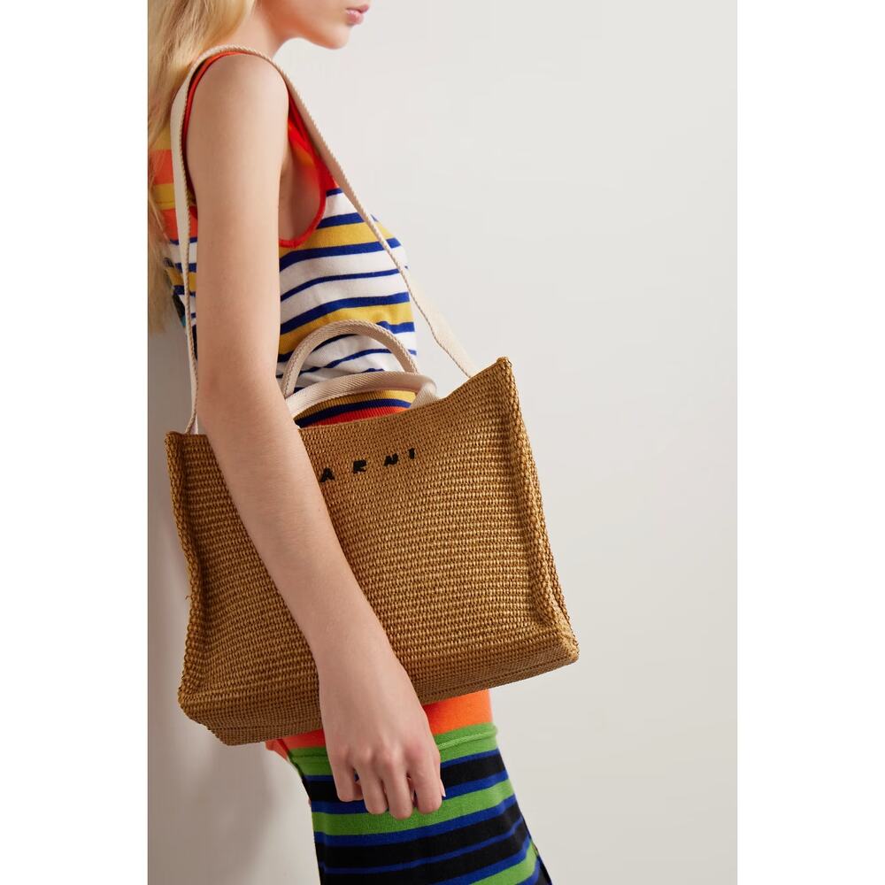 Marni Small Basket Faux Raffia Tote Bag - Picture 4 of 10